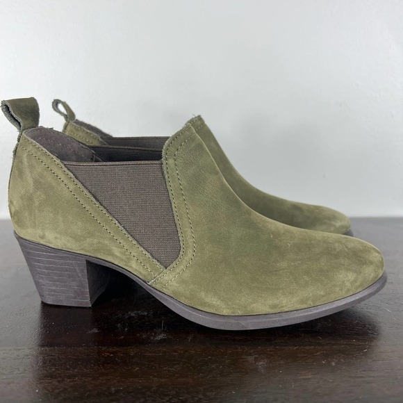 MUNRO JESSIE HEELED NUBUCK LEATHER BOOTIES HERB GREEN SIZE 6M NEW WITHOUT BOX - Picture 4 of 12